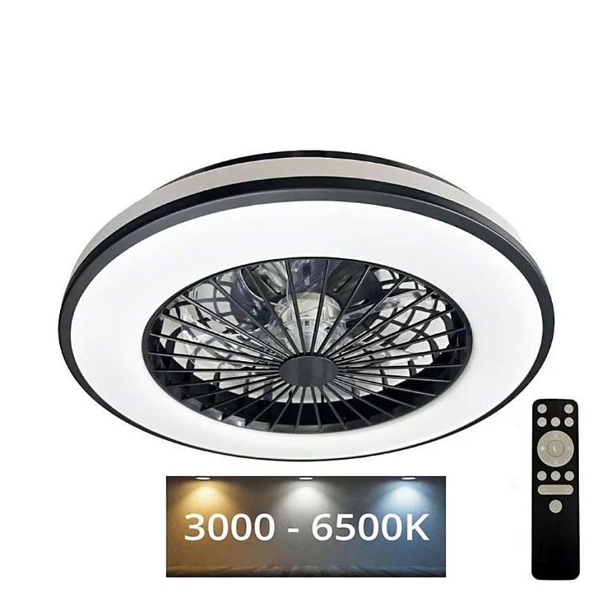 LED Prigušiva stropna svjetiljka s ventilatorom OPAL LED/48W/230V 3000-6500K + daljinski upravljač