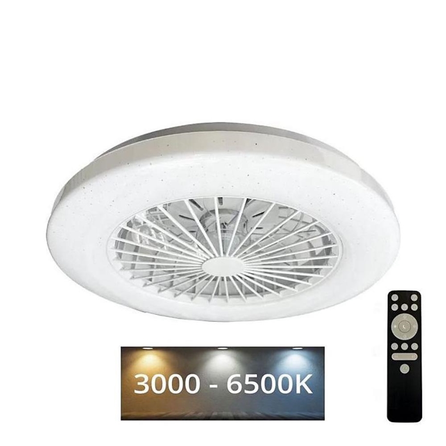 LED Prigušiva stropna svjetiljka s ventilatorom STAR LED/48W/230V 3000-6500K + daljinski upravljač