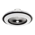 LED Prigušiva stropna svjetiljka s ventilatorom ZEPHYR LED/48W/230V 3000-6000K crna + daljinski upravljač