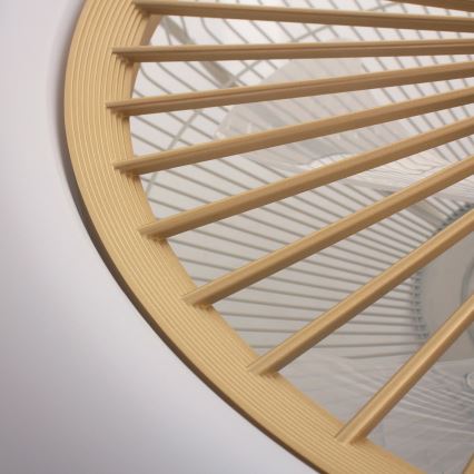 LED Prigušiva stropna svjetiljka s ventilatorom ZEPHYR LED/48W/230V 3000-6000K zlatna + daljinski upravljač