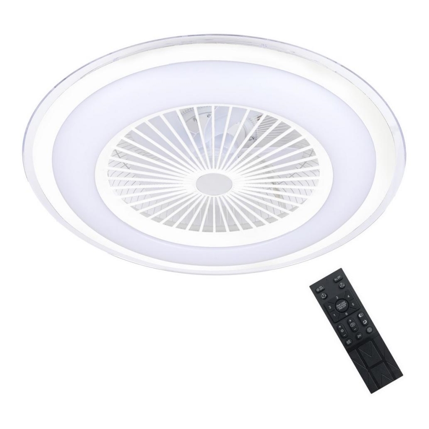 LED Prigušiva stropna svjetiljka s ventilatorom ZONDA LED/48W/230V 3000-6000K bijela + daljinski upravljač