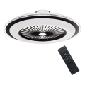 LED Prigušiva stropna svjetiljka s ventilatorom ZONDA LED/48W/230V 3000-6000K crna + daljinski upravljač