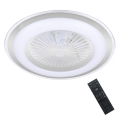 LED Prigušiva stropna svjetiljka s ventilatorom ZONDA LED/48W/230V 3000-6000K srebrna + daljinski upravljač