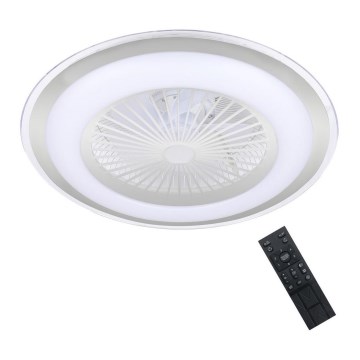 LED Prigušiva stropna svjetiljka s ventilatorom ZONDA LED/48W/230V 3000-6000K srebrna + daljinski upravljač