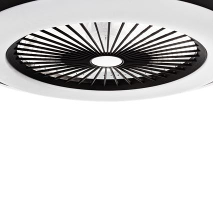 LED Prigušiva stropna svjetiljka s ventilatorom ZONDA LED/48W/230V 3000-6000K crna + daljinski upravljač