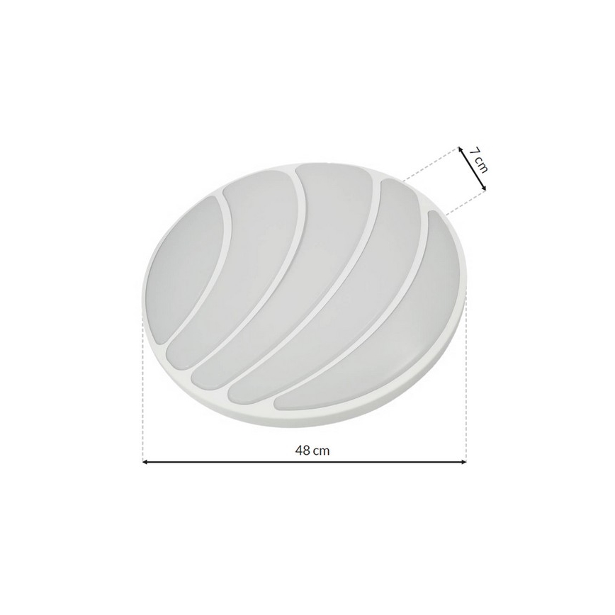 LED Prigušiva stropna svjetiljka SHELL WHITE LED/40W/230V + daljinski upravljač