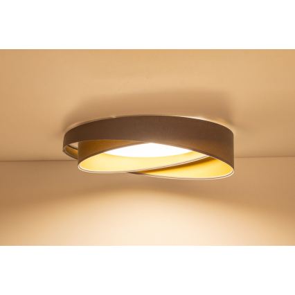 LED prigušivo stropno svjetlo SMART GALAXY MODERN LED/24W/230V 3000-6500K Ø 55 cm sivo/zlatno + daljinski upravljač