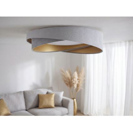 LED prigušivo stropno svjetlo SMART GALAXY MODERN LED/24W/230V 3000-6500K Ø 55 cm sivo/zlatno + daljinski upravljač