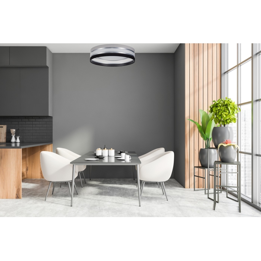 LED Prigušiva stropna svjetiljka SMART CORAL LED/24W/230V Wi-Fi Tuya crna/siva + daljinski upravljač