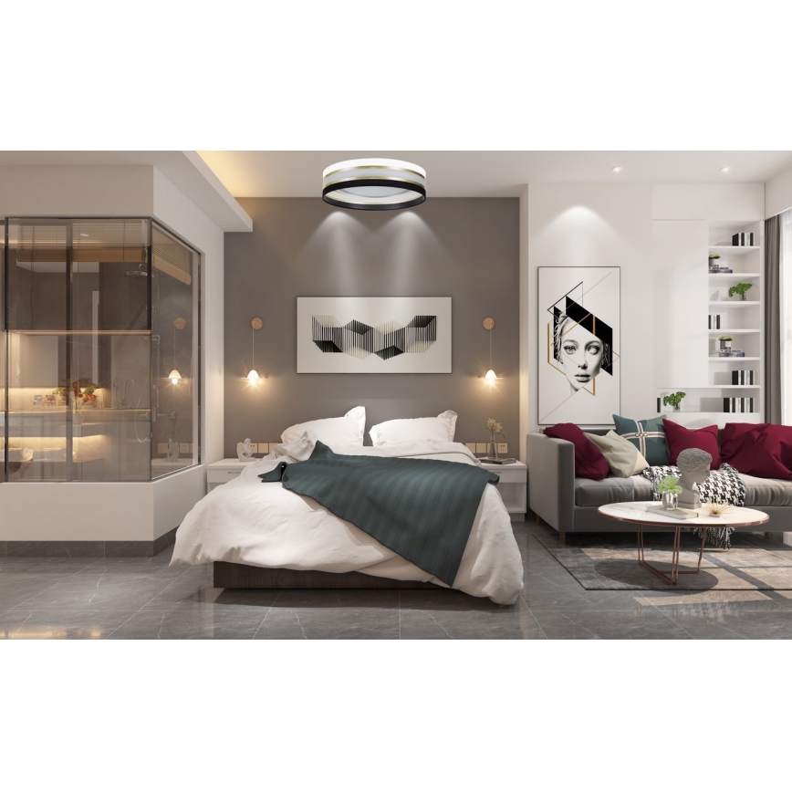 LED Prigušiva stropna svjetiljka SMART CORAL GOLD LED/24W/230V crna/bijela + daljinski upravljač