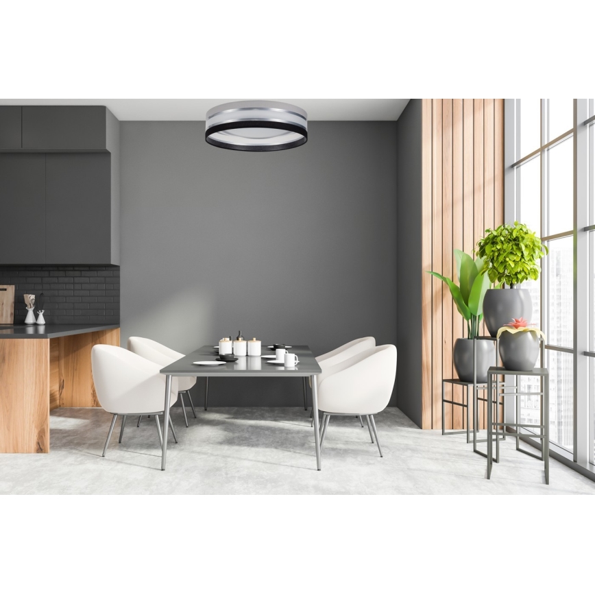 LED Prigušiva stropna svjetiljka SMART CORAL LED/24W/230V crna/siva + daljinski upravljač