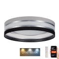 LED Prigušiva stropna svjetiljka SMART CORAL LED/24W/230V Wi-Fi Tuya crna/siva + daljinski upravljač