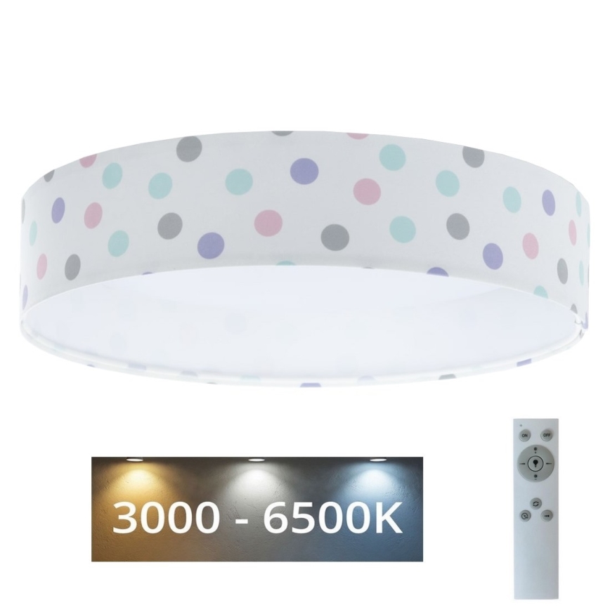 LED Prigušiva stropna svjetiljka SMART GALAXY KIDS LED/24W/230V 3000-6500K točkice šarena + daljinski upravljač