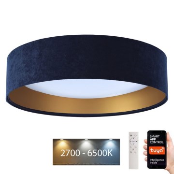 LED Prigušiva stropna svjetiljka SMART GALAXY LED/36W/230V pr. 55 cm 2700-6500K Wi-Fi Tuya plava/zlatna + daljinski upravljač