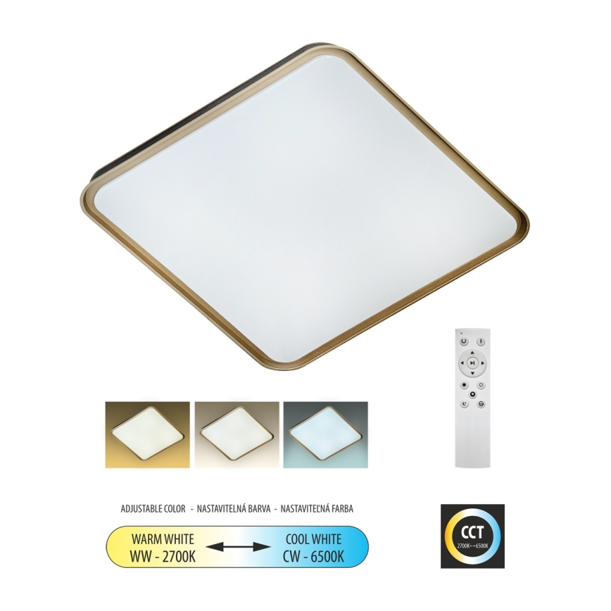 LED Prigušiva stropna svjetiljka UNA LED/60W/230V 2700-6500K 50x50 cm + daljinski upravljač