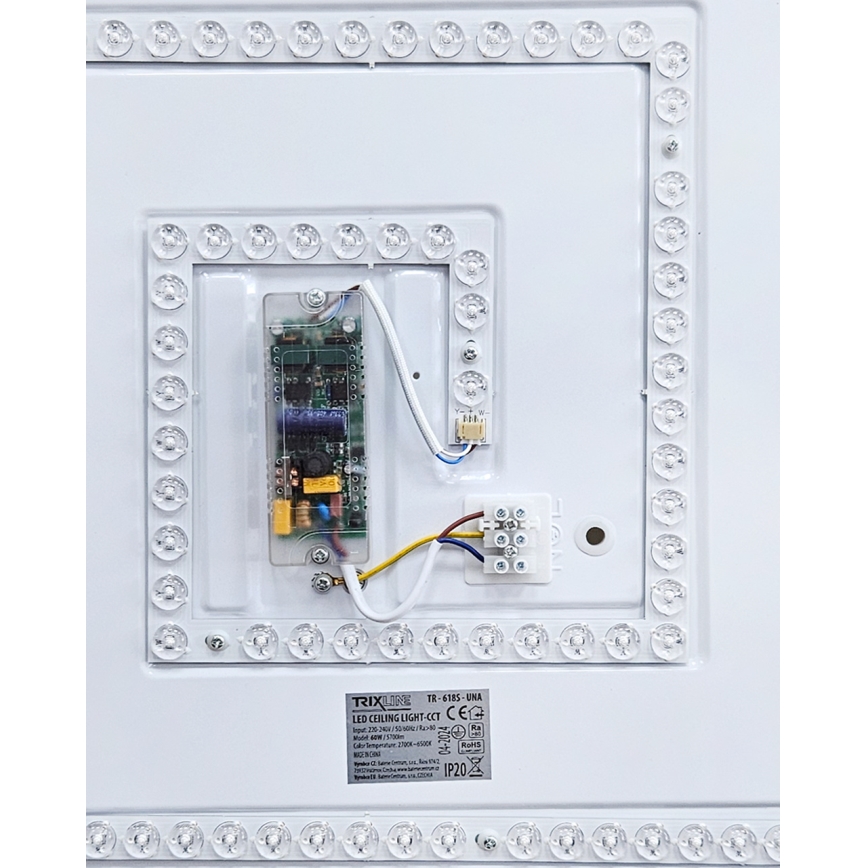 LED Prigušiva stropna svjetiljka UNA LED/60W/230V 2700-6500K 50x50 cm + daljinski upravljač