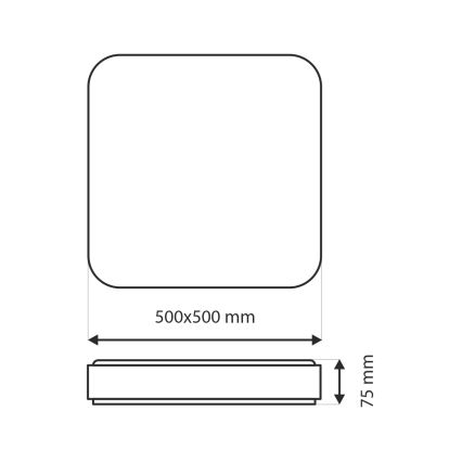 LED Prigušiva stropna svjetiljka UNA LED/60W/230V 2700-6500K 50x50 cm + daljinski upravljač