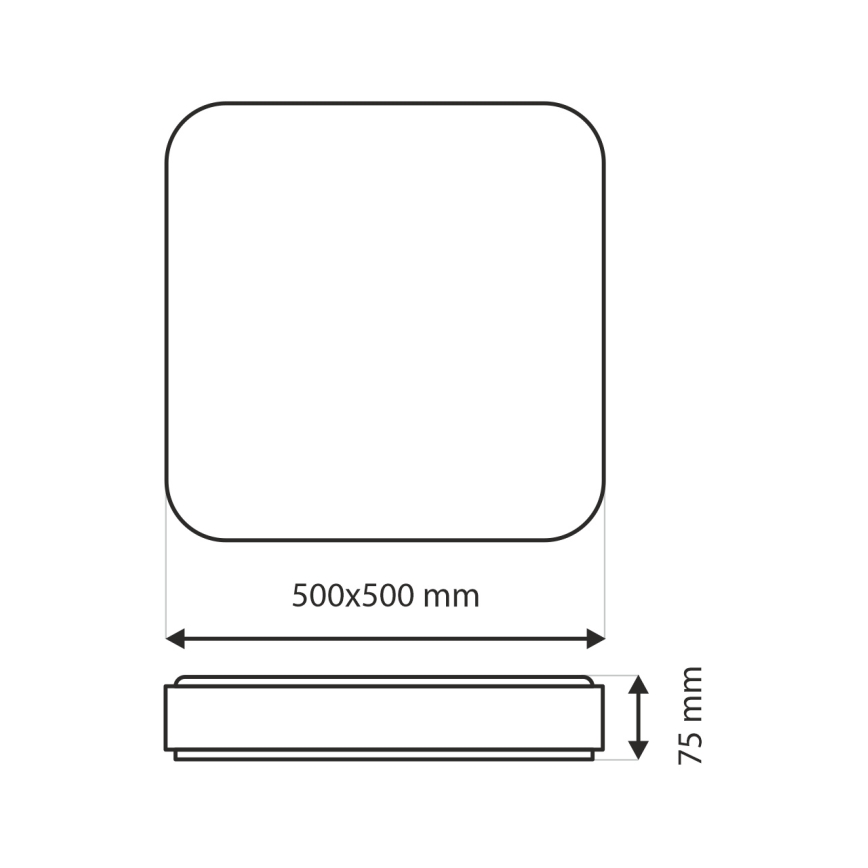 LED Prigušiva stropna svjetiljka UNA LED/60W/230V 2700-6500K 50x50 cm + daljinski upravljač