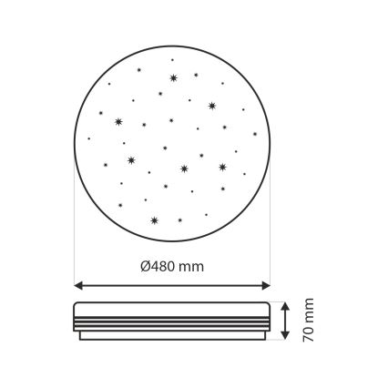 LED Prigušiva stropna svjetiljka VENTA LED/36W/230V 2700-6500K pr. 48 cm + daljinski upravljač
