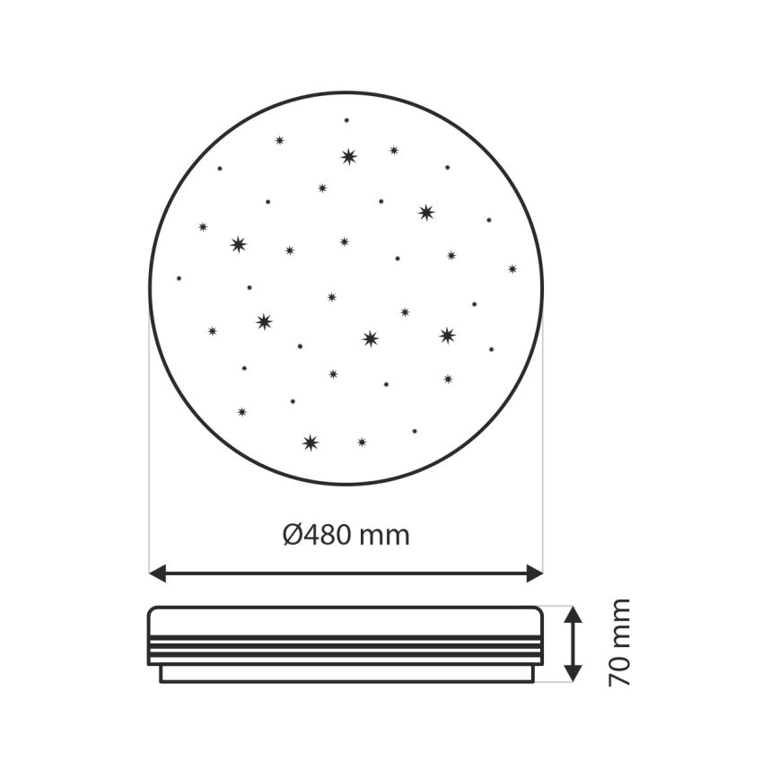 LED Prigušiva stropna svjetiljka VENTA LED/36W/230V 2700-6500K pr. 48 cm + daljinski upravljač