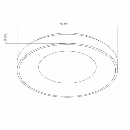 LED Prigušiva stropna svjetiljka za kupaonicu WITOLD LED/72W/230V pr. 48 cm 3000-6000K IP44 + daljinski upravljač