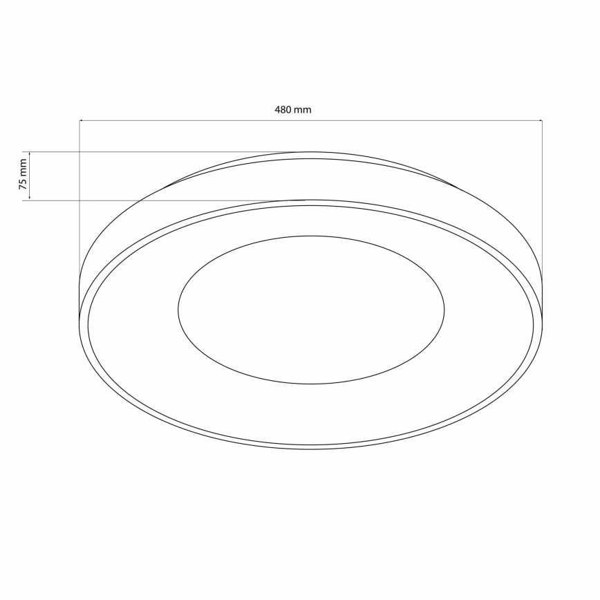 LED Prigušiva stropna svjetiljka za kupaonicu WITOLD LED/72W/230V pr. 48 cm 3000-6000K IP44 + daljinski upravljač