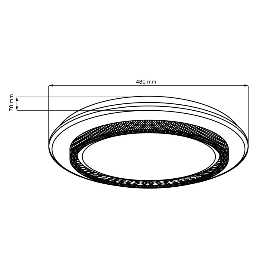 LED Prigušiva stropna svjetiljka za kupaonicu ADELA LED/72W/230V pr. 48 cm 3000-6000K IP44 + daljinski upravljač