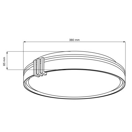 LED Prigušiva stropna svjetiljka za kupaonicu ARLETTA LED/48W/230V pr. 38 cm 3000-6000K IP44 + daljinski upravljač