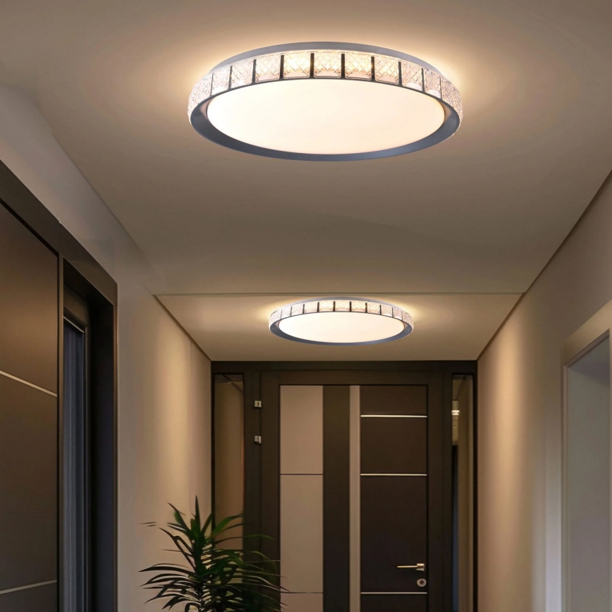 LED Prigušiva stropna svjetiljka za kupaonicu NINA LED/72W/230V pr. 49 cm 3000-6000K IP44 + daljinski upravljač