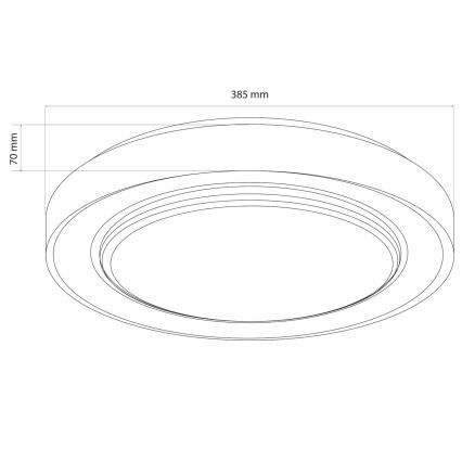 LED Prigušiva stropna svjetiljka za kupaonicu ZYGMUNT LED/48W/230V pr. 38,5 cm 3000-6000K IP44 + daljinski upravljač
