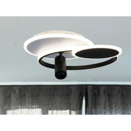 LED Prigušiva stropna svjetiljka LED/65W/230V 3000-6500K bijela/crna + daljinski upravljač