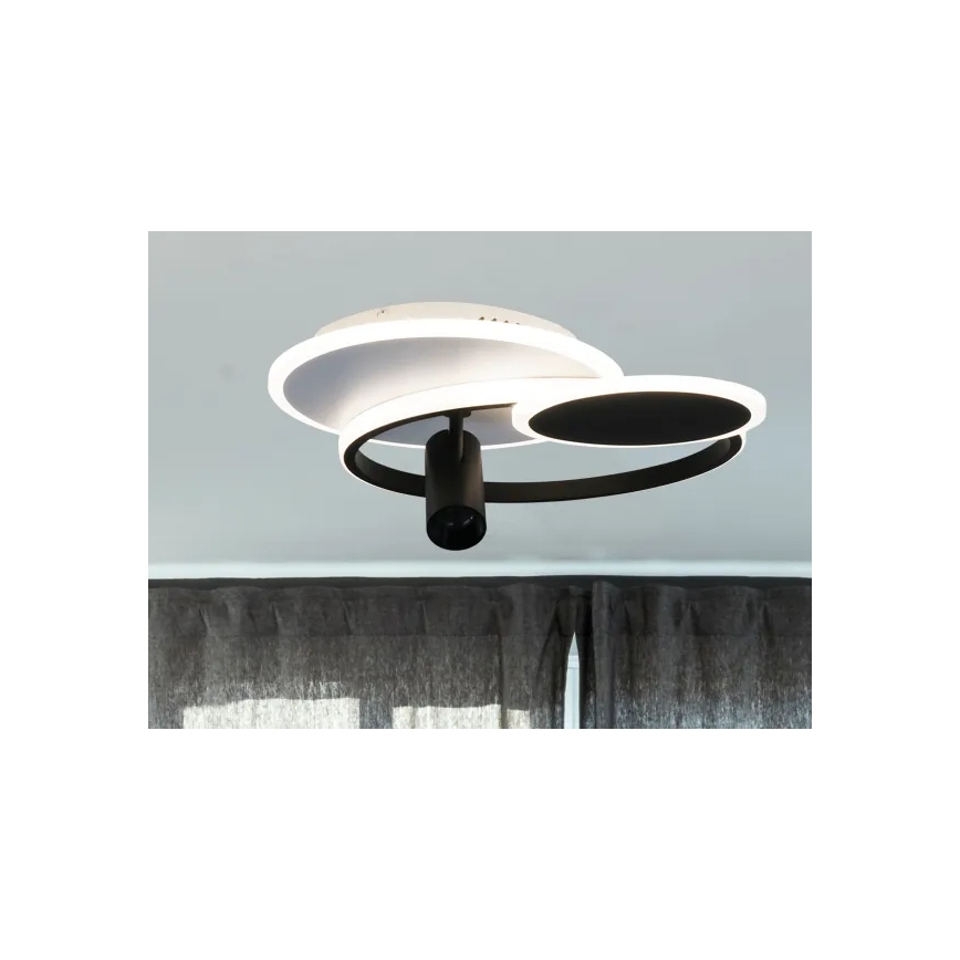 LED Prigušiva stropna svjetiljka LED/65W/230V 3000-6500K bijela/crna + daljinski upravljač
