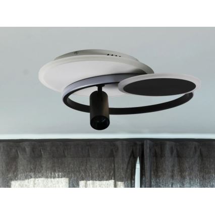 LED Prigušiva stropna svjetiljka LED/65W/230V 3000-6500K bijela/crna + daljinski upravljač