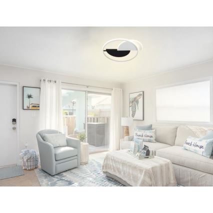 LED Prigušiva stropna svjetiljka LED/70W/230V 3000-6500K bijela/crna + daljinski upravljač