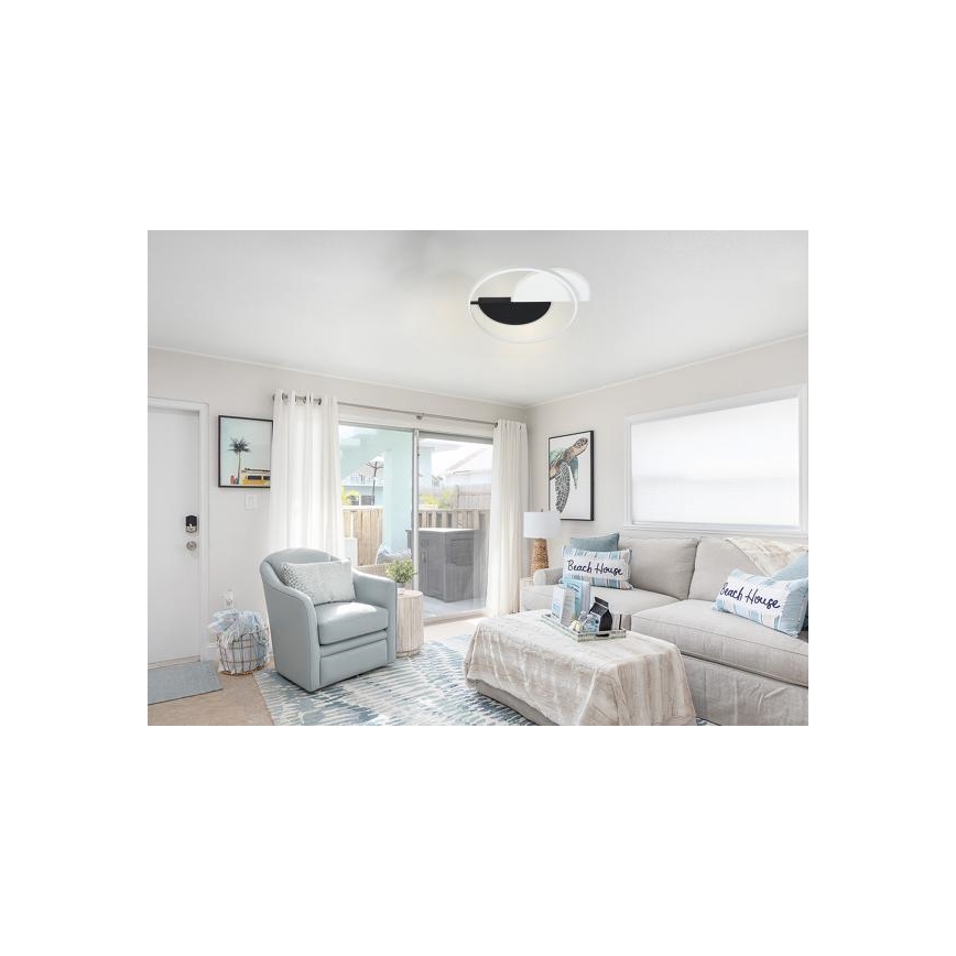 LED Prigušiva stropna svjetiljka LED/70W/230V 3000-6500K bijela/crna + daljinski upravljač
