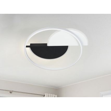 LED Prigušiva stropna svjetiljka LED/70W/230V 3000-6500K bijela/crna + daljinski upravljač