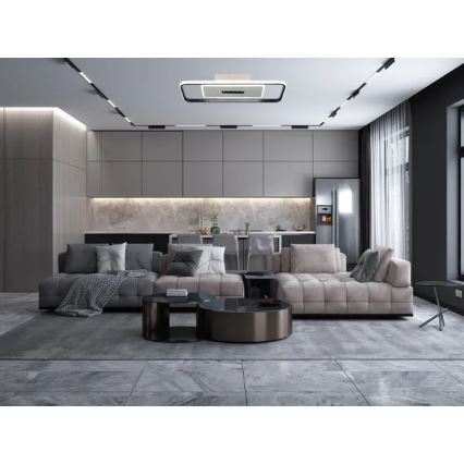 LED Prigušiva stropna svjetiljka LED/75W/230V 3000-6500K bijela/crna + daljinski upravljač