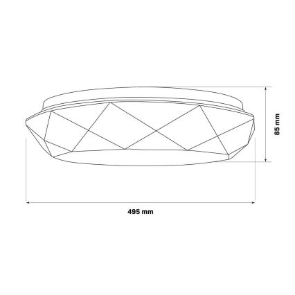 LED Prigušiva svjetiljka za kupaonicu GALAXY LED/72W/230V pr. 49 cm 3000-6000K IP44 + daljinski upravljač