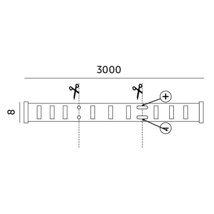 LED Prigušiva traka LED/25W/230V 3m 3000K