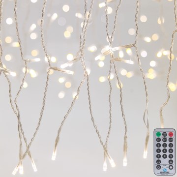 LED Prigušiva vanjska božićna svjetlosna zavjesa CURTAIN 360xLED/8,4W/230V 2x2 m IP44 topla bijela + daljinski upravljač