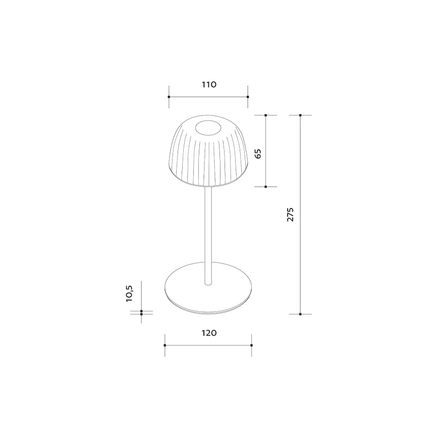LED Prigušiva vanjska punjiva stolna lampa VIVIEN LED/3W/5V 2700K 1600 mAh IP54 bijela