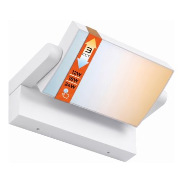 LED Prigušiva vanjska zidna svjetiljka LED/12/18/24W/230V 3000/4000/6500K IP54 bijela