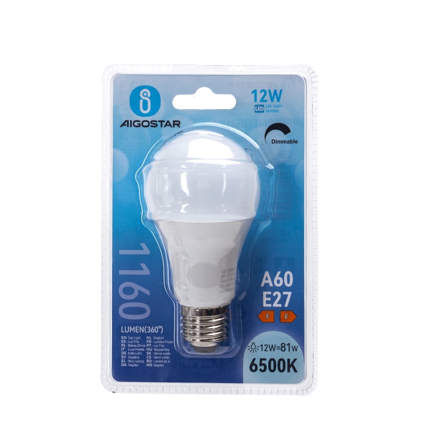 LED prigušiva žarulja A60 E27/12W/230V 6500K - Aigostar