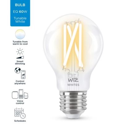 LED Prigušiva žarulja FILAMENT A60 E27/6,7W/230V 2700-6500K CRI 90 Wi-Fi - WiZ