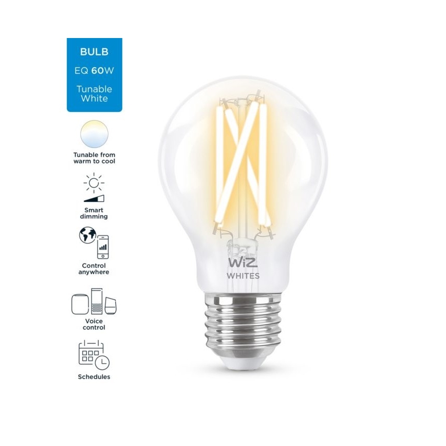 LED Prigušiva žarulja FILAMENT A60 E27/6,7W/230V 2700-6500K CRI 90 Wi-Fi - WiZ