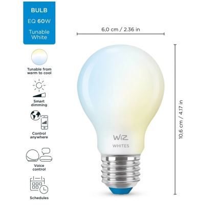 LED Prigušiva žarulja A60 E27/7W/230V 2700-6500K CRI 90 Wi-Fi - WiZ