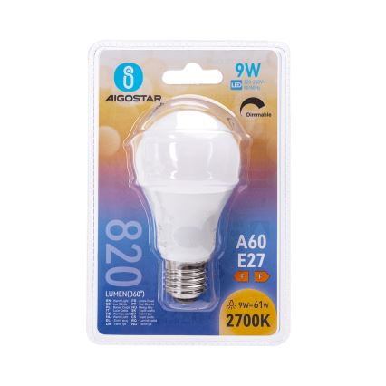 LED prigušiva žarulja A60 E27/9W/230V 2700K - Aigostar