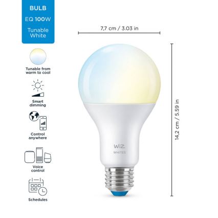 LED Prigušiva žarulja A67 E27/13W/230V 2700-6500K CRI 90 Wi-Fi - WiZ