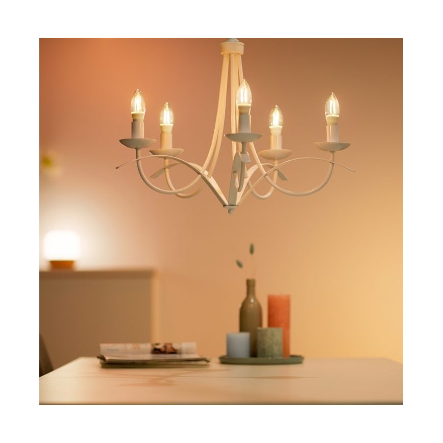 LED Prigušiva žarulja FILAMENT C35 E14/4,9W/230V 2700-6500K CRI 90 Wi-Fi - WiZ