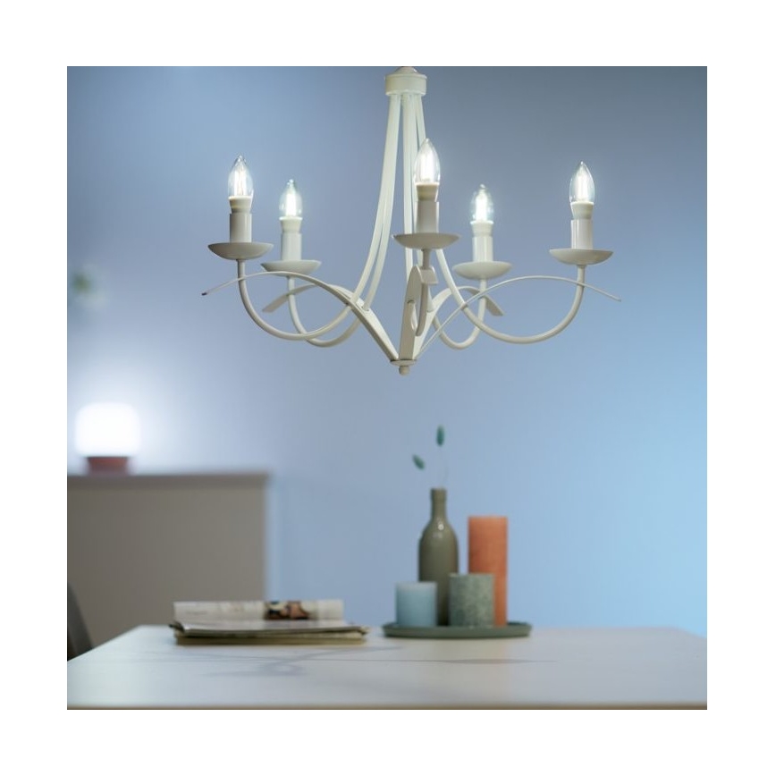 LED Prigušiva žarulja FILAMENT C35 E14/4,9W/230V 2700-6500K CRI 90 Wi-Fi - WiZ